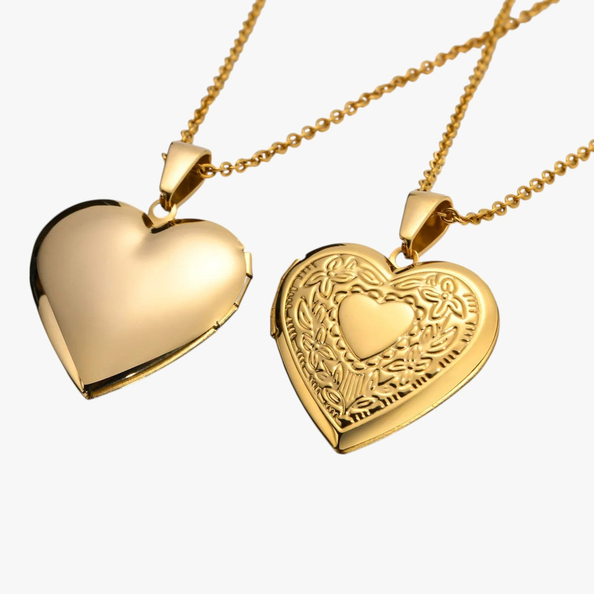 Heart Locket Necklace with Inner Photo Frame