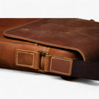 Compact Crazy Horse Leather Vintage Shoulder Bag