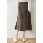 Textured Cable-Knit A-Line Maxi Skirt