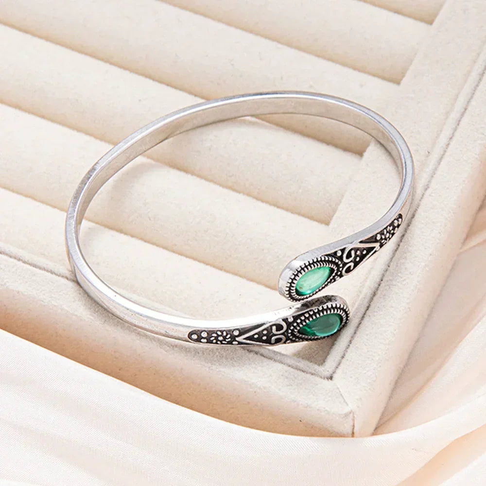 Vintage-Style Tribal Bracelet with Colourful Stones