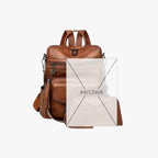 Elegant Soft Leather Backpack with Laptop Space