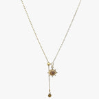 Sunflower Pendant Necklace with Tiger's Eye Stone