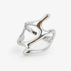 Adjustable Branch-Effect Ring in Silver-Tone
