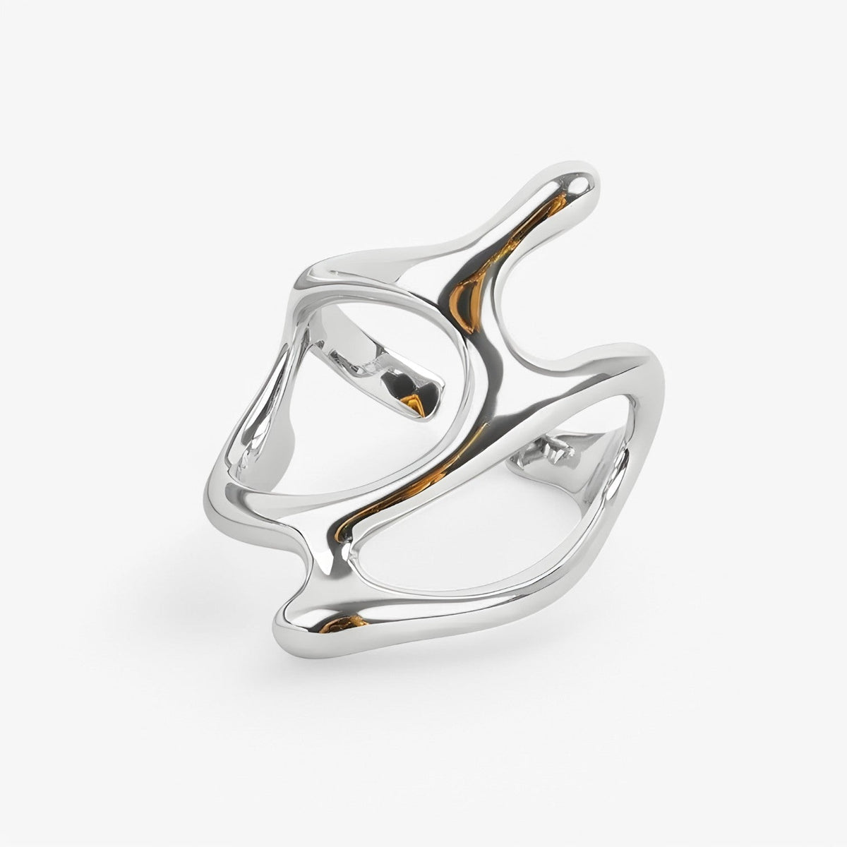 Adjustable Branch-Effect Ring in Silver-Tone