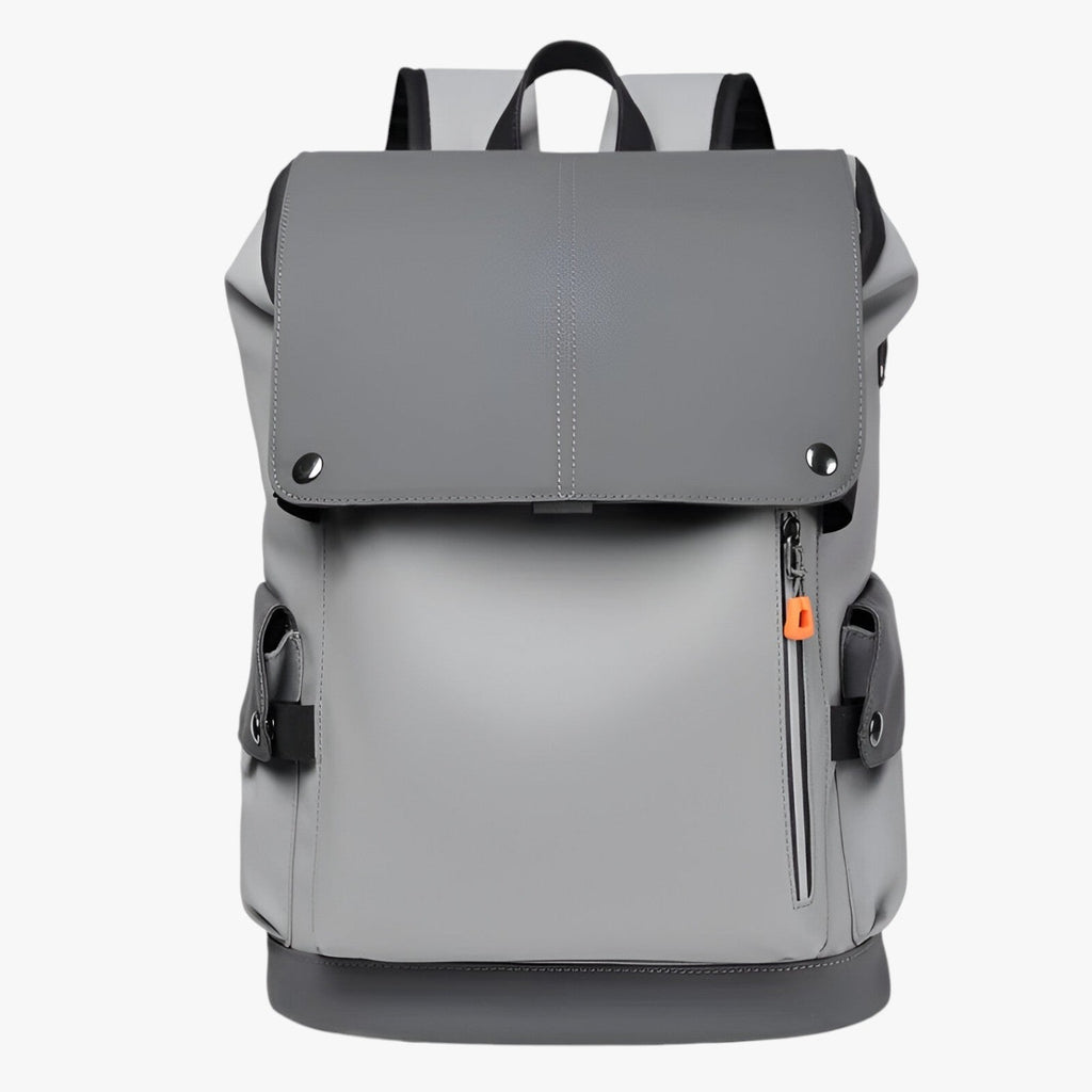 Waterproof PU Leather Laptop Backpack with USB Charger Port
