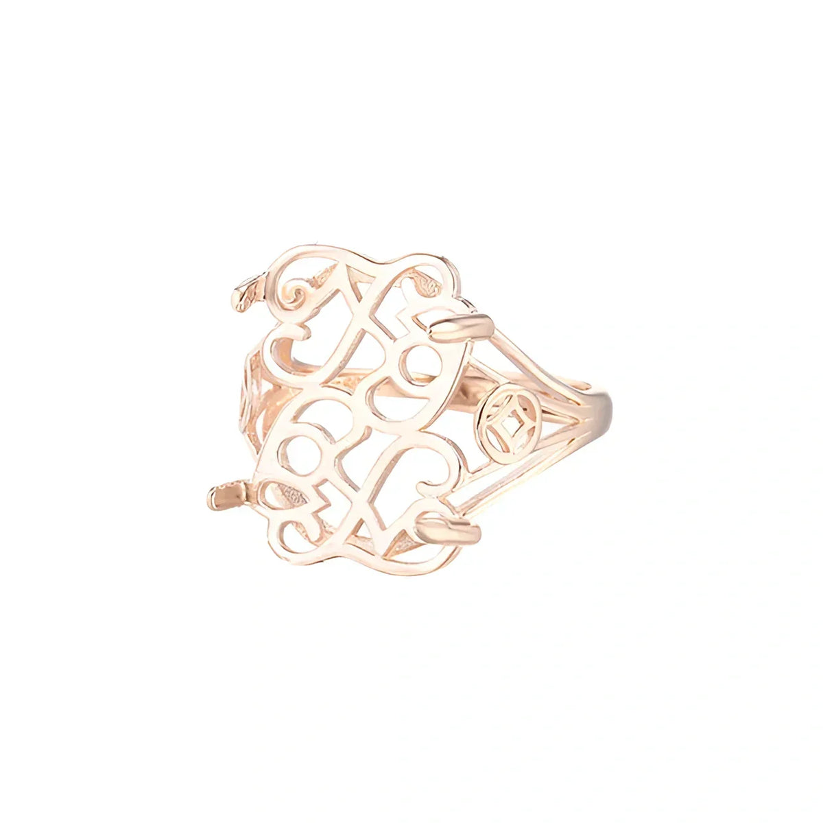 Vintage-Style Openwork Gold-Tone Ring