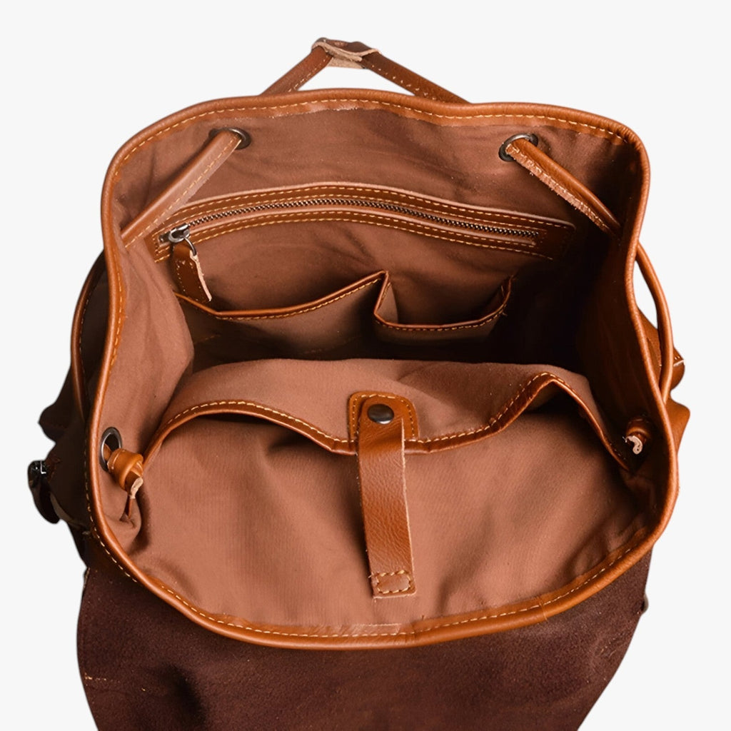 Water-Repellent Leather Travel Bag with 15-Inch Laptop Space