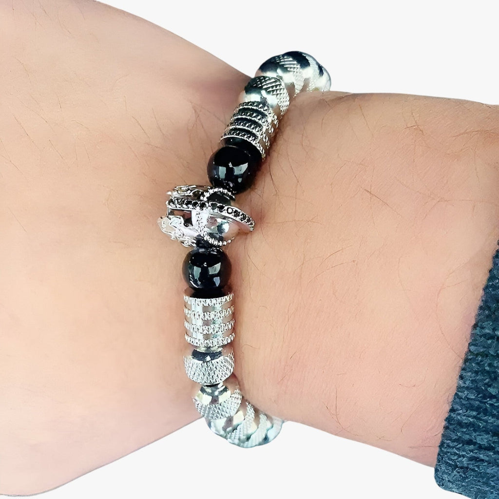 Beaded Bracelet with Spartan Helmet Charm
