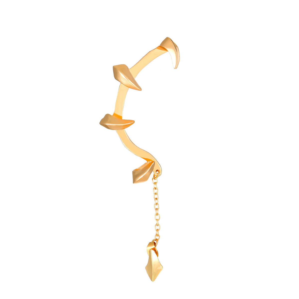 Gebeeldhouwde earcuff met ketting