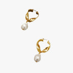 Hollow Round Torque Earrings, 18K Gold-Plated