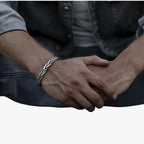Gedraaide geweven armband in zilverkleur