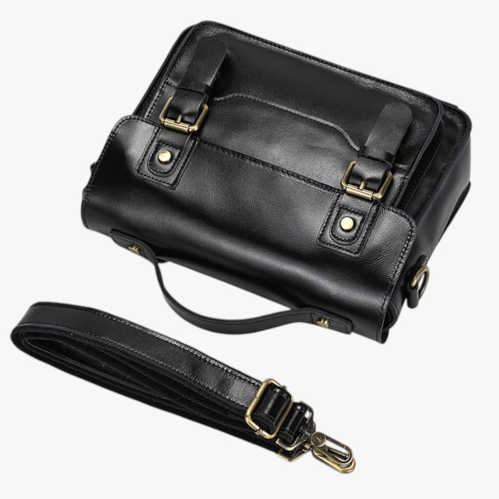 Unisex Anti-Theft Leather Shoulder Bag with Hidden Zips
