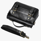 Unisex Anti-Theft Leather Shoulder Bag with Hidden Zips