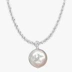 Sterling Silver Choker with Single Pearl Pendant