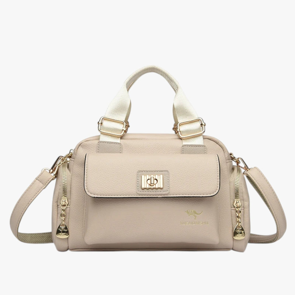 Multifunctional PU Leather Handbag with Organised Pockets