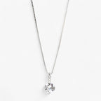 Silver-Plated Necklace with Round Zircon