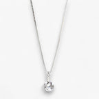 Silver-Plated Necklace with Round Zircon