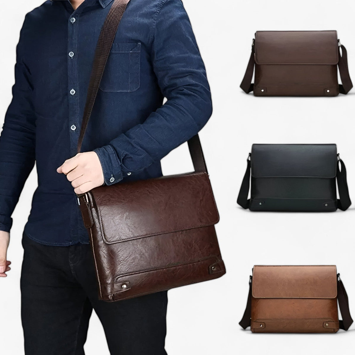 Klassieke zakelijke PU-leren laptoptas voor heren