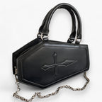 Gothic Coffin-Shaped Chain Handbag for Halloween