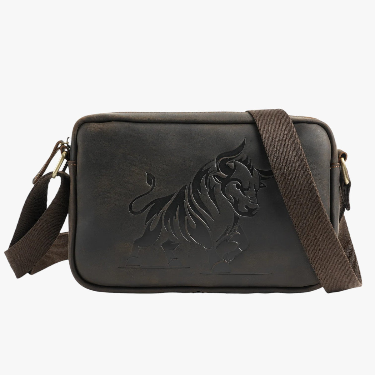 Men's Elegant Dark Brown Organised Shoulder Bag