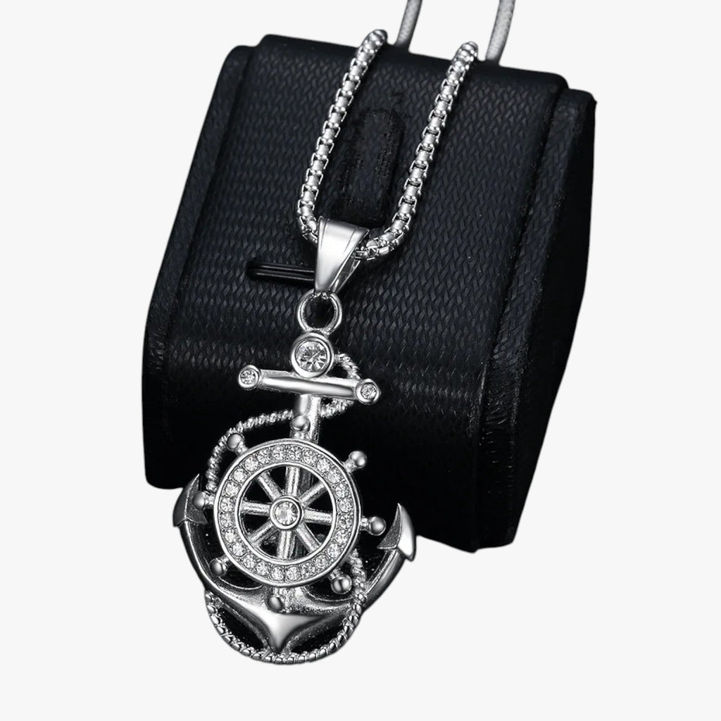 Anchor Pendant Necklace with Gold-Plated Finish