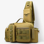 Two-Compartment Nylon Fishing Backpack with Rod Holder