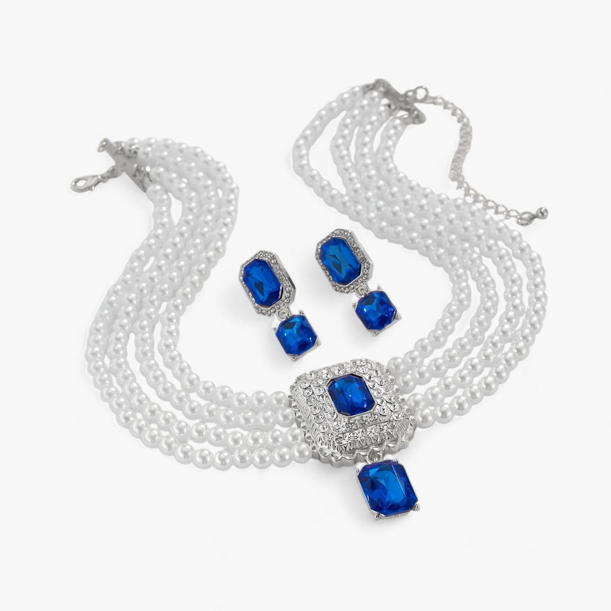 Multi-Layer Pearl Necklace and Earring Set