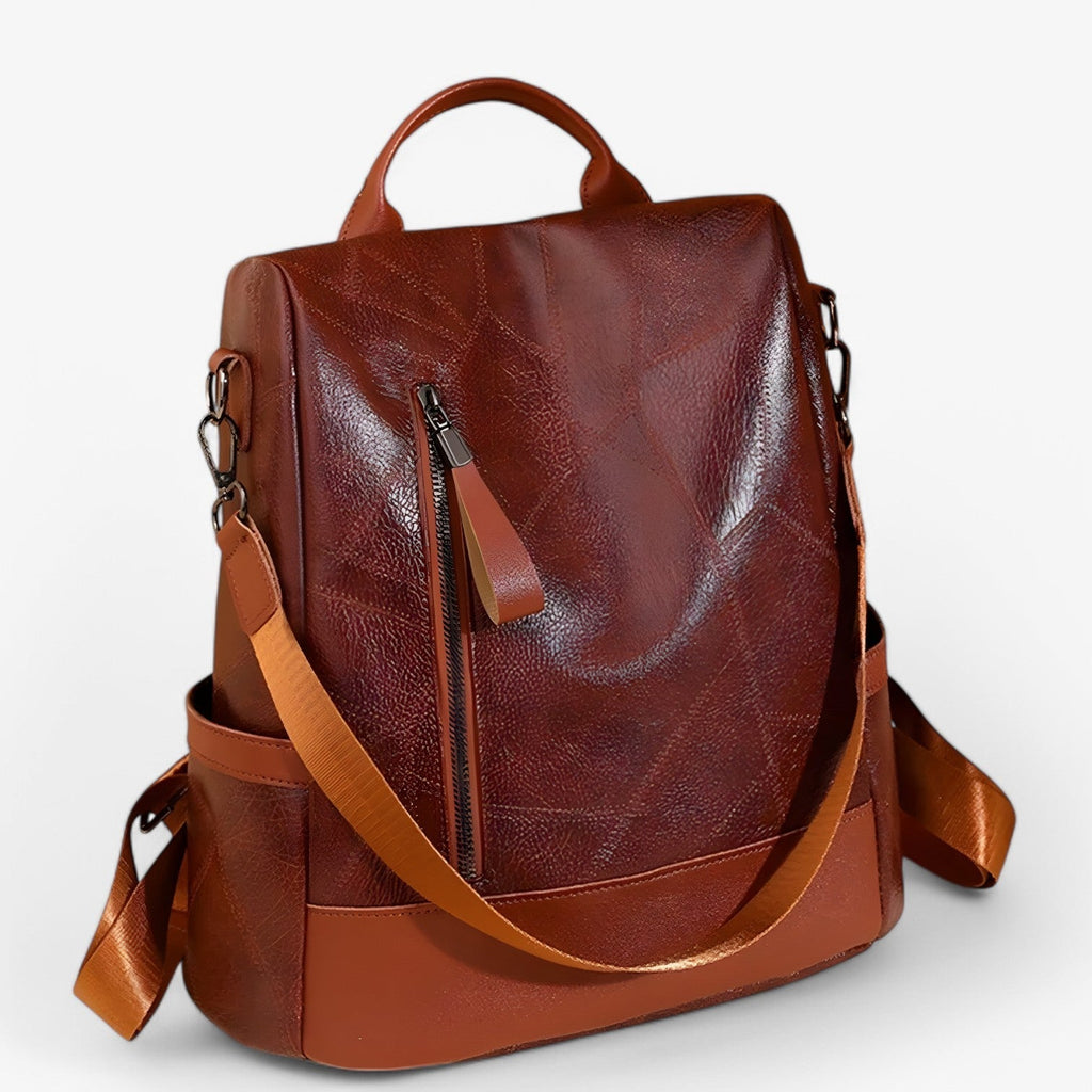 Soft Leather Vintage-Look School and Travel Backpack