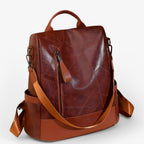 Soft Leather Vintage-Look School and Travel Backpack