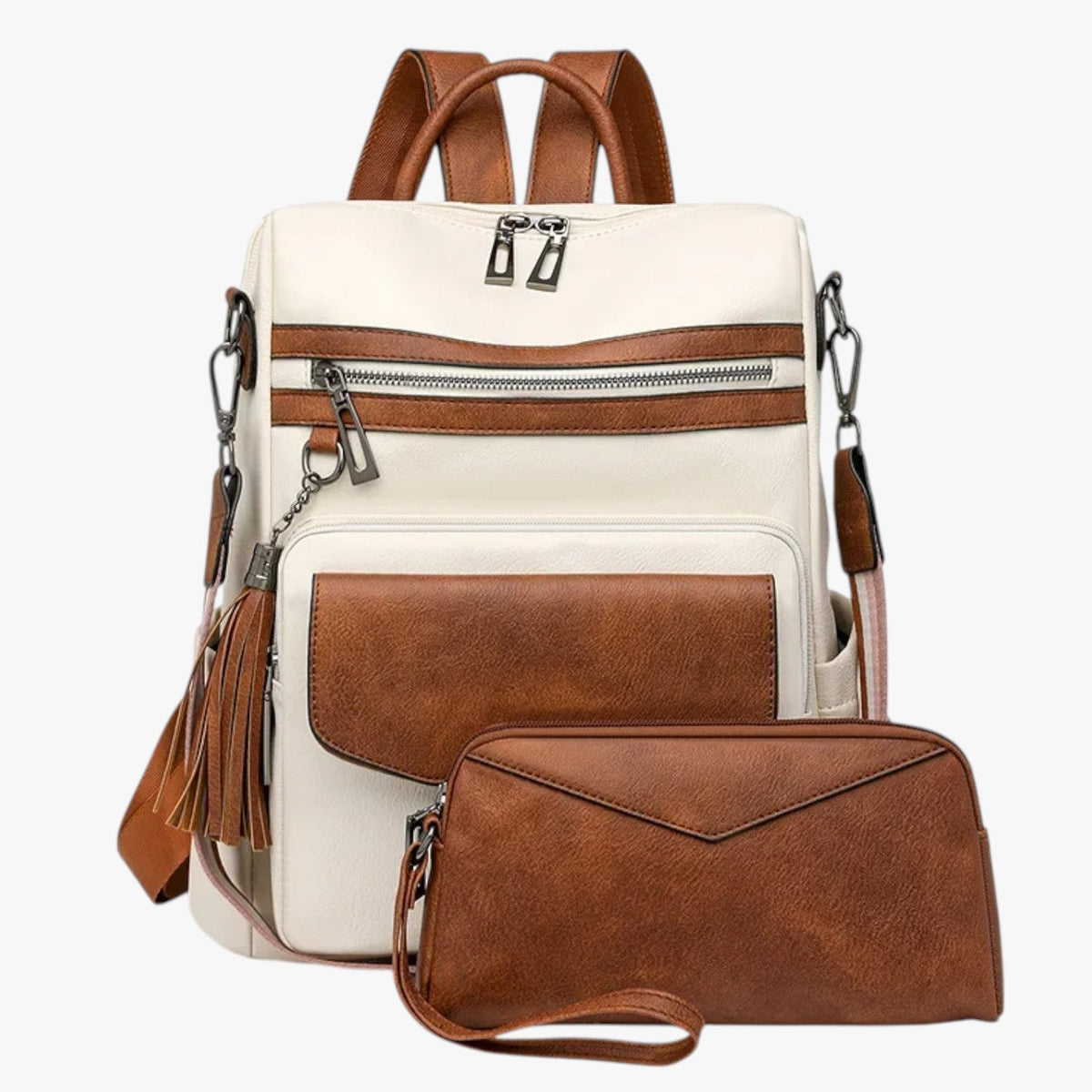 Elegant Soft Leather Backpack with Laptop Space
