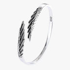 Sterling Silver Bracelet with Gold-Tone Feather Charm
