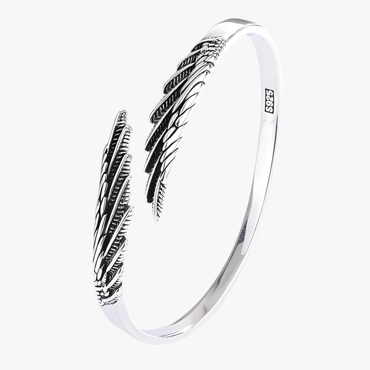 Sterling Silver Bracelet with Gold-Tone Feather Charm