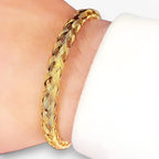 Open Cuff Bracelet in Gold-Tone Stainless Steel