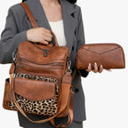 Elegant Soft Leather Backpack with Laptop Space