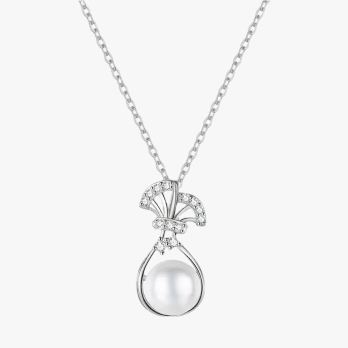Choker met tashanger en imitatieparel