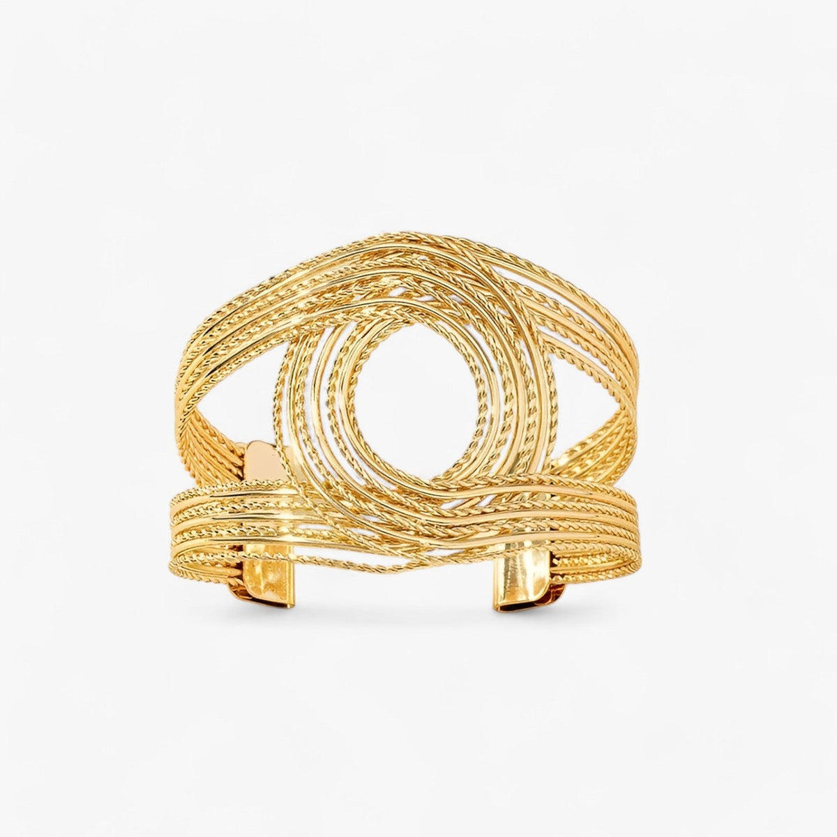 Gegraveerde dubbele-C bangle in goudkleur