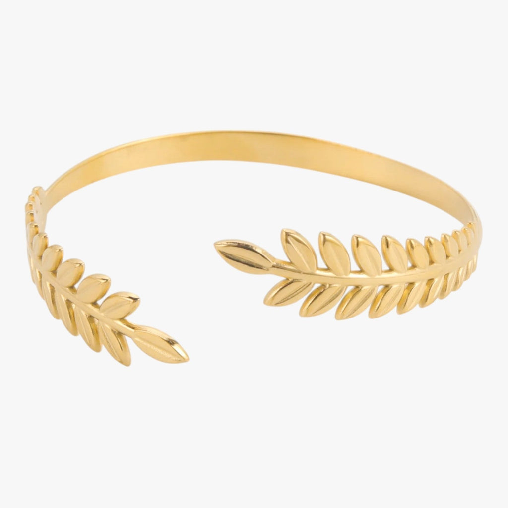 Laurel Leaf Cuff Bracelet with Adjustable Fit
