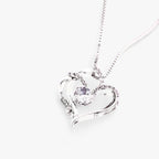 Zirkonia hartketting met geschenkdoos, 45 cm