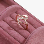Rose Gold Tone Ring with Fine Zircon Stones