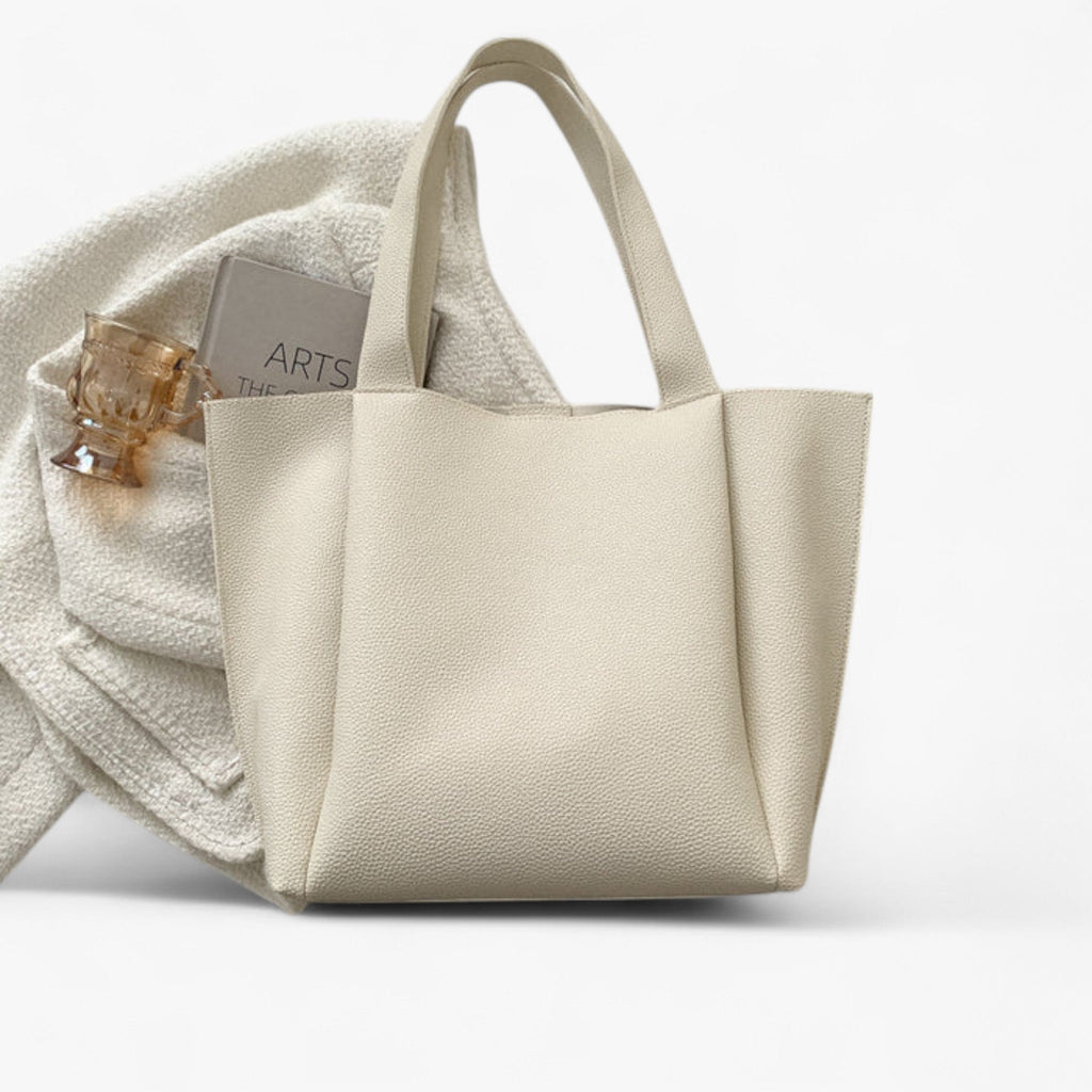 Minimalist Textured Vegan Leather Tote Shoulder Bag