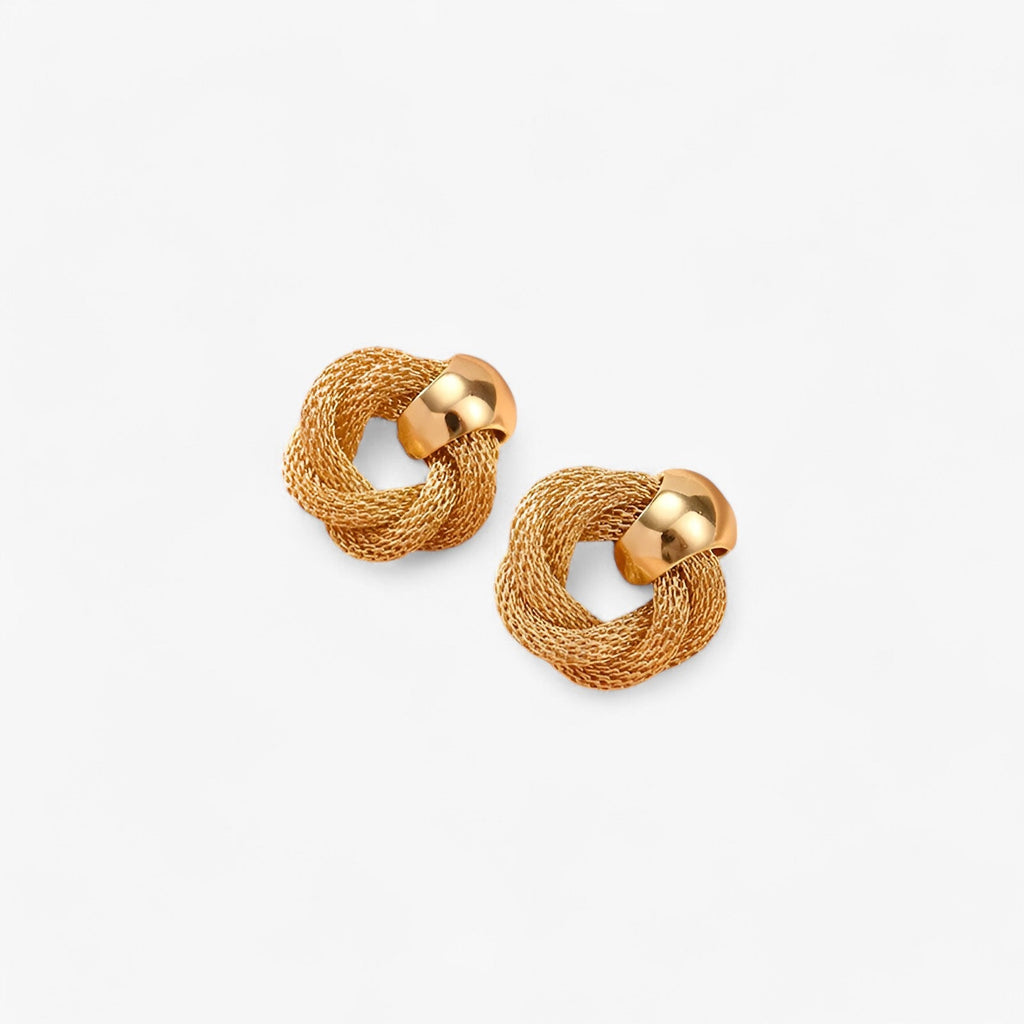 Twisted Vintage-Style Earrings in Gold-Tone