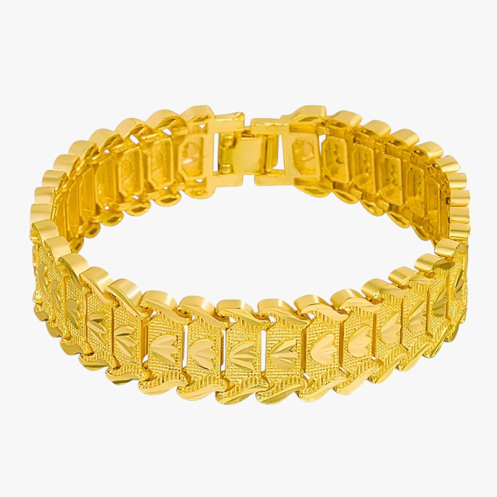 Retro Coin Bracelet with 24K Gold-Plated Steel