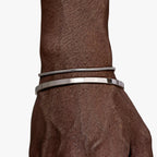 Set stalen schakelarmbanden met mat zwarte details