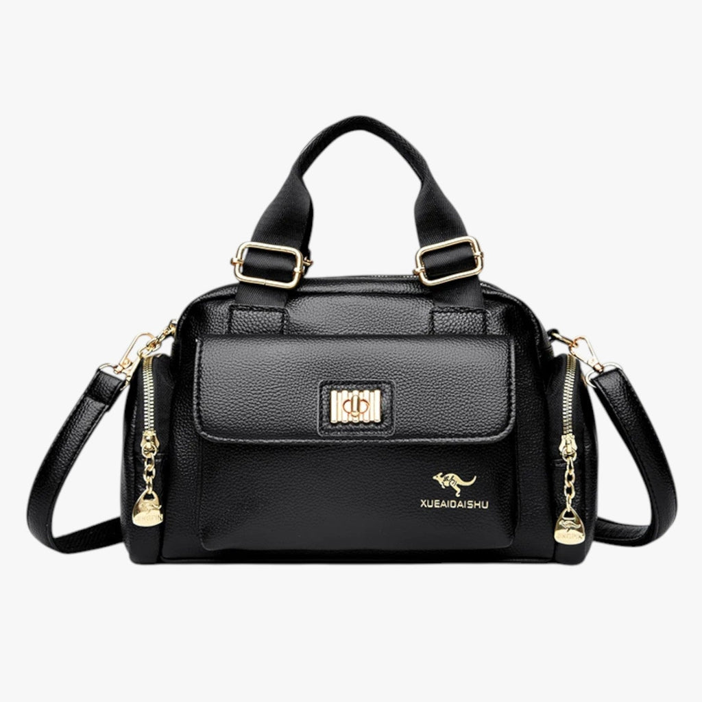 Multifunctional PU Leather Handbag with Organised Pockets