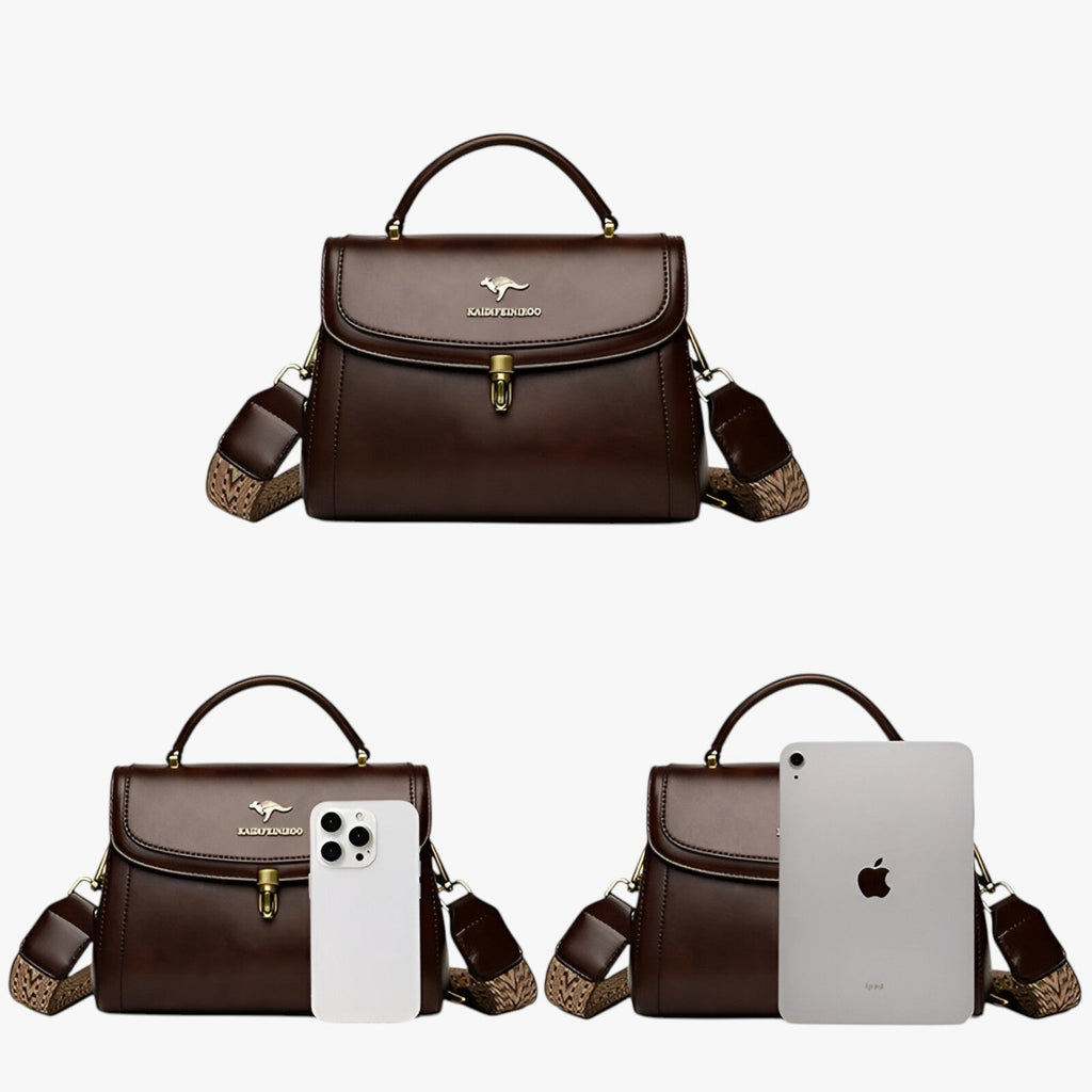 Smooth Leather Convertible Shoulder and Crossbody Bag