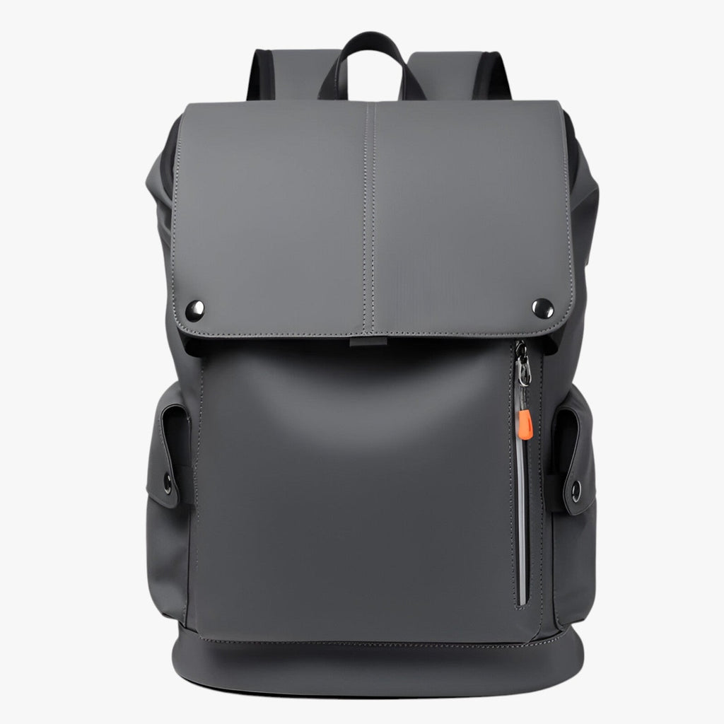 Waterproof PU Leather Laptop Backpack with USB Charger Port