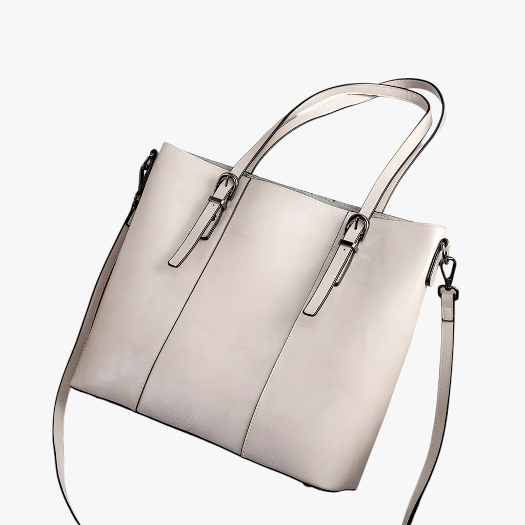 Spacious Leather Work Tote for Laptop and Documents