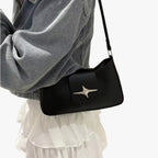 Y2K-Style Black Mini Shoulder Bag with Adjustable Strap