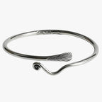 Sterling Silver Bracelet with Gold-Tone Feather Charm