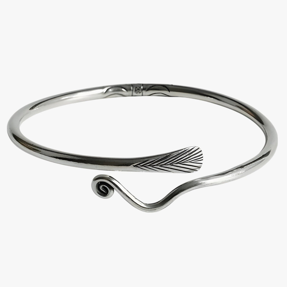 Sterling Silver Bracelet with Gold-Tone Feather Charm